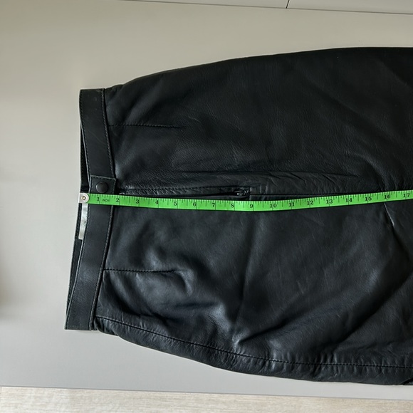 Vintage Black Leather Midi Length Skirt - Picture 9 of 11